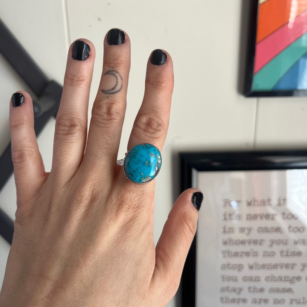 Turquoise Silver Ring - image 1